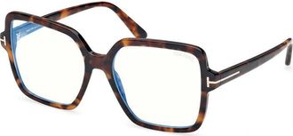 Tom Ford FT6063-B 052 Havana/Clear Blue Light Block 56mm