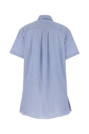 Marni Womens Embroidered Poplin Shirt Dress Bluechina Exterior: Cotton Abiti