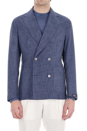Barba Double-Breasted Cotton-Wool Knitted Easywear Jacket
