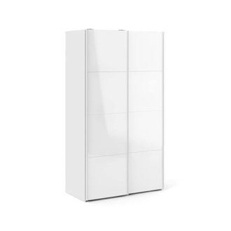 Dmora Dmora - Armario 2 Puertas Severin, Muebles De Dormitorio, Vestidor, Armario De Ropa, 122x62 H220 Cm, Blanco Brillante
