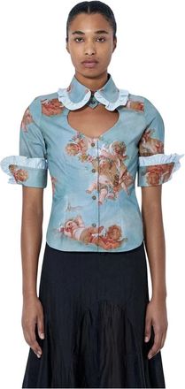 Vivienne Westwood Shirts - Dames - Blouses - Blauw - L - Overhemden