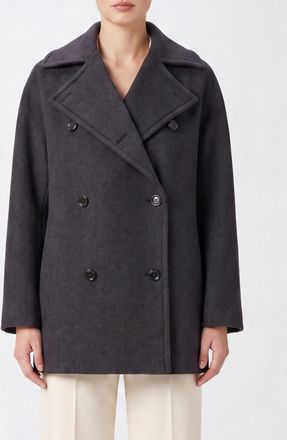 Max Mara Double-Breasted Short Coat in Virgin Wool and Cashmere
