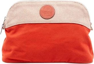 Herm&egrave;s Pre-owned Clutches, female, Orange, Size: ONE SIZE Pre-owned Cotton Pouch