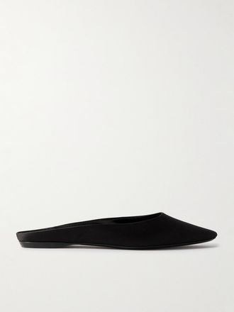 Saint Laurent Slipper In Crêpe Satin Lido - Nero