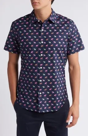 Bonobos Riviera Frog Print Short Sleeve Stretch Cotton Button-Up Shirt in Fabulous Frogs C28 at Nordstrom Rack, Size Xx-Large