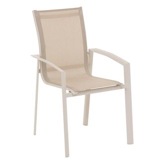 Hesperide Sill&oacute;n De Jard&iacute;n Apilable Axant Lino Y Arcilla En Aluminio - Hesp&eacute;ride