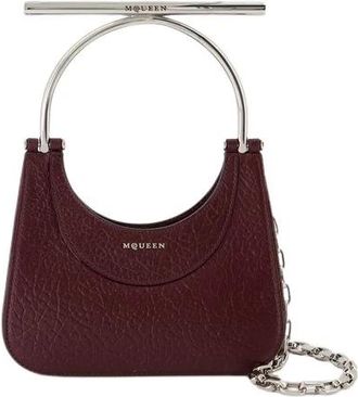 Alexander McQueen Rode Leren Cross Bar Tas - Dames - Handtassen - Rood - ONE Size - Leer - Tassen
