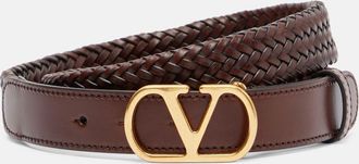 Valentino Garavani Cintura VLogo in pelle intrecciata