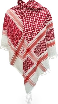 World of Shawls Shemagh Desert Palestinian Arafat Square Scarf Reduce to Clear (Pink & White)