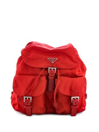Prada Double Front Pocket Tessuto Medium backpack - Red