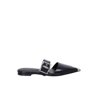 Alexander McQueen Zwarte Ballerina Flats Ss 23 - Dames - Slip ons - Zwart - 37 EU - Leer - Schoenen