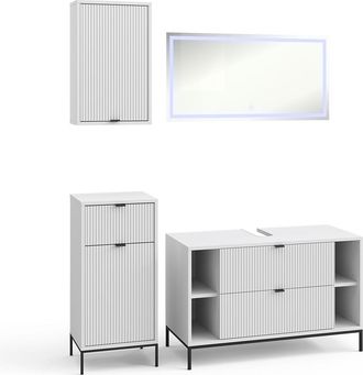 Vicco Conjunto De Muebles De Ba&ntilde;o Eliza, Blanco, 4 Partes, Vicco