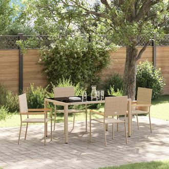 vidaXL Set Da Pranzo Per Giardino 5 Pcs Beige 150 X 90 X 75 Cm - Vidaxl