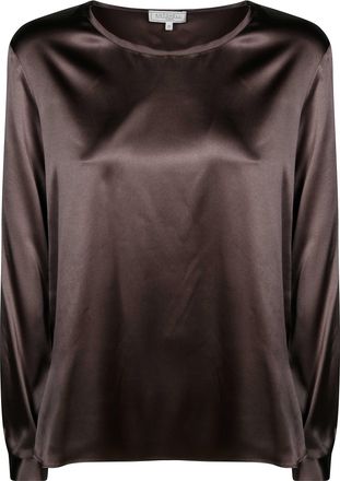 Antonelli Adige Satin Long-Sleeve Blouse