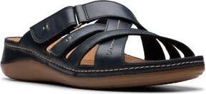Clarks Cecily Slide Sandal in Black Leather at Nordstrom Rack, Size 8.5