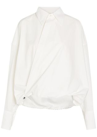 Petar Petrov Wrap-effect Cotton-poplin Shirt - White - XS (UK6 / XS)