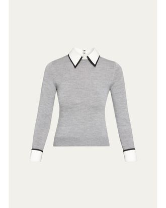 Alice & Olivia Porla Double Collar Sweater