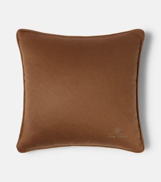 Loro Piana Unito logo cashmere cushion