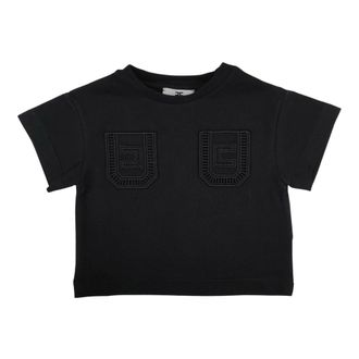 Elisabetta Franchi Pre-owned Shirts, male, Black, Size: 3 Y Pre-owned La Mia Bambina t-shirt