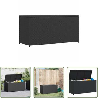 vidaXL vidaXL Cuscini da giardino - Baule da Giardino Nero 120x50x60 cm in Polyrattan