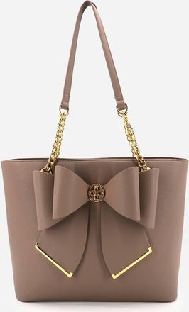 Like Dreams Womens Aubrey Bow Tote Bag In Taupe