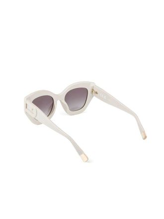 Furla SFU985 Glossy Acetate Cat-Eye Sunglasses - Beige
