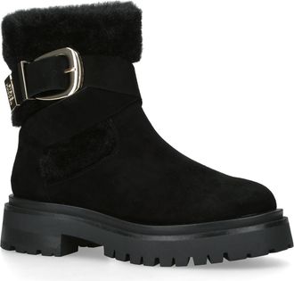 Steve Madden Womens Suede Fabric Lodge 015 Boots - Black - Size UK 7