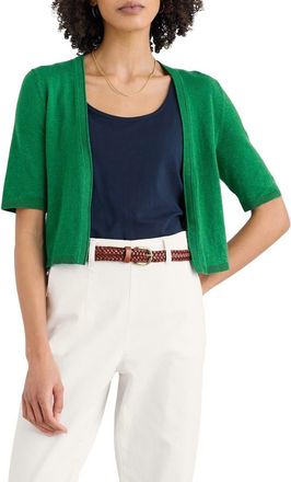 Seasalt Cornwall Maria Organic Cotton Crop Cardigan in Knit Melange Island at Nordstrom, Size 6 Us