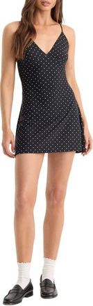 Good American The Weightless Sculpting Minidress in Mini Dot Black at Nordstrom, Size 5X-Large