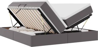 vidaXL Cama Con Almacenamiento Y Colch&oacute;n Gris 180 X 200 Cm Vidaxl