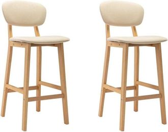vidaXL Sgabelli da Bar 2 pz Crema in Tessuto - Vidaxl