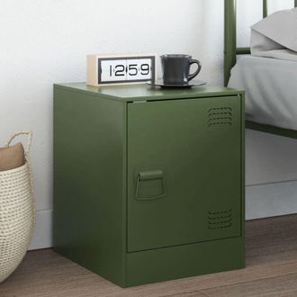 vidaXL Comodino Verde Oliva 34,5x39x44 cm in Acciaio - Vidaxl