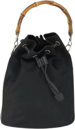 Gucci Pre-owned Bucket Bag - Dames - Vintage Tas - Zwart - ONE Size - Nylon - Vintage