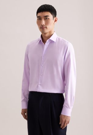 Seidensticker Businesshemd SEIDENSTICKER Schwarze Rose, Herren, Gr. XXL (45), normale &Auml;rmell&auml;ngen, violett, 100% Baumwolle, unifarben, slim fit, 2-Knopf-Manschette,