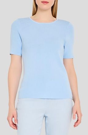 Tahari by ASL Short Sleeve Sweater in Ice Blue at Nordstrom, Size X-Large P
