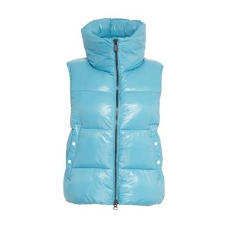 Save The Duck Vests, female, Blue, Size: XS Elegant Love Puffer Gilet Blu Aw25