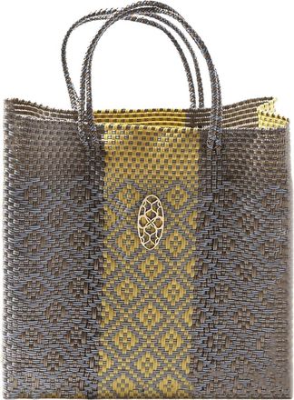 Lola's Bag Womens Medium Handmade Regular Strap Tote Bag In Yellow/gray
