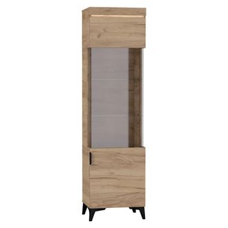 Petits Meubles Vitrina 1 puerta con led paneles laminados madera