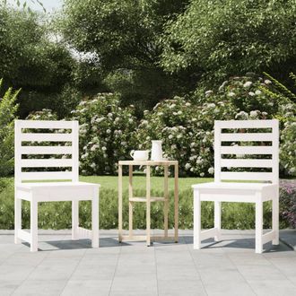 vidaXL Vidaxl - Sillas Jard&iacute;n 2 Uds Madera Maciza Pino Blanco 50x48x91,5 Cm