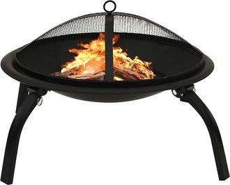 vidaXL Vidaxl - Brasero Y Barbacoa 2 En 1 Con Atizador Acero 56x56x49 Cm