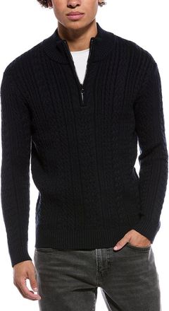 Jason Wu 1/4-Zip Cable Knit Mock Neck Sweater