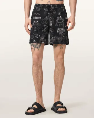 AllSaints Polyamide Terra Slim Fit Swim Shorts, Size: XXL