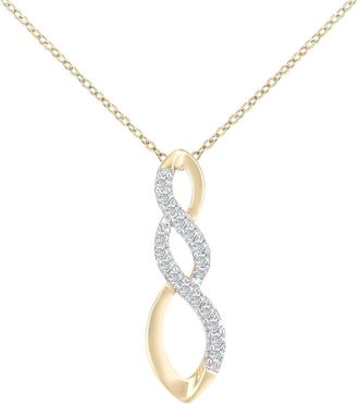 Jewelco London 18ct Gold Round 8pts Diamond Infinity Pendant Necklace 18 inch - PP0AXL5937Y18