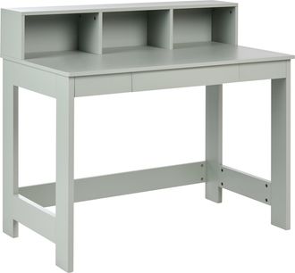 Beliani Escritorio Minimalista Para Oficina En Casa Con Caj&oacute;n De Aglomerado 111 X 60 Cm Verde Claro Alvar