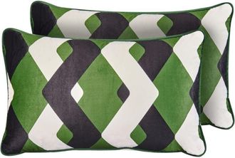 Beliani Beliani - Conjunto De 2 Cojines De Exterior Accesorios De Jard&iacute;n Patr&oacute;n Geom&eacute;trico 30x50 Cm Multicolor Sway