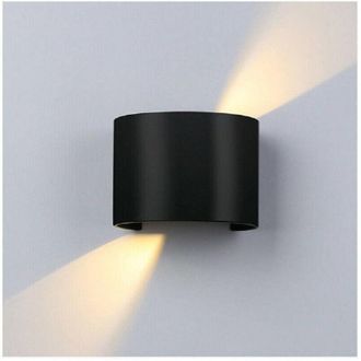 Trade Shop Trade Shop Traesio - Trade Shop - Applique Parete Nero 28led 12w Ip55 Luce Fredda 6500k Calda 3000k Up & Down Es44