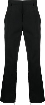 Off-white Black Black Wool Straight-leg Trousers