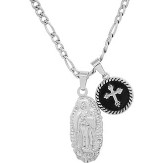 Steeltime Mens Our Lady Guadalupe Pendant Necklace in Silver at Nordstrom Rack