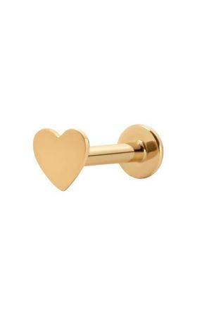 Made by Mary 14k Heart Stud Earring in 14K Solid Gold - Single at Nordstrom