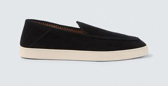 Giorgio Armani Galleria 3 suede slip-on shoes
